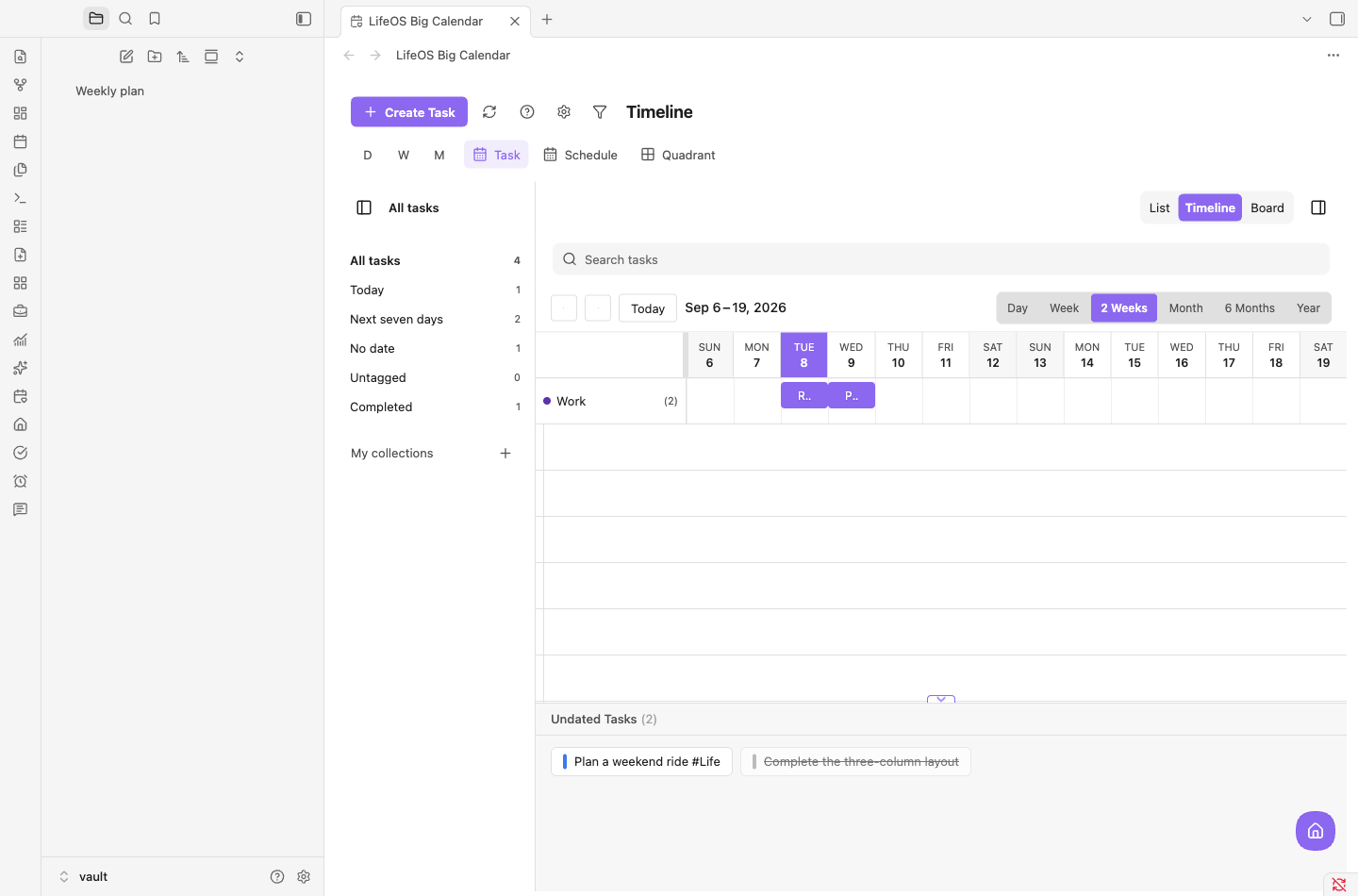 Task timeline
